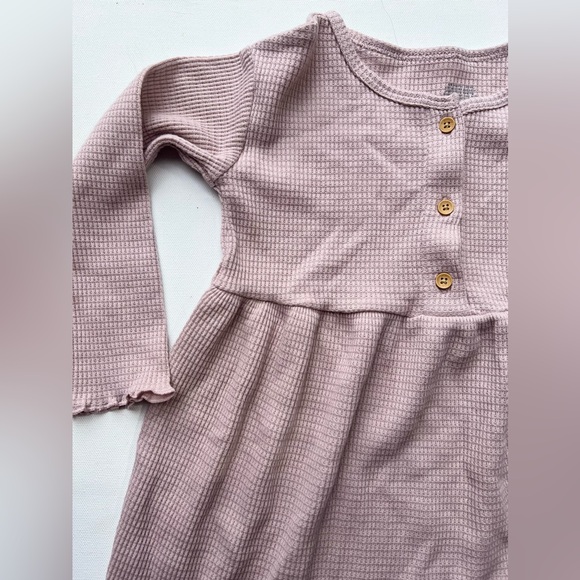 Little Co. Pink Long Sleeve Henley Dress NWT - Picture 7 of 8